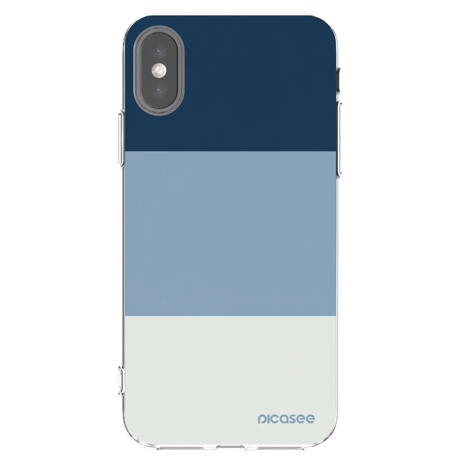 Picasee silikonowe przeźroczyste etui na Apple iPhone X/XS - Coastal Blue