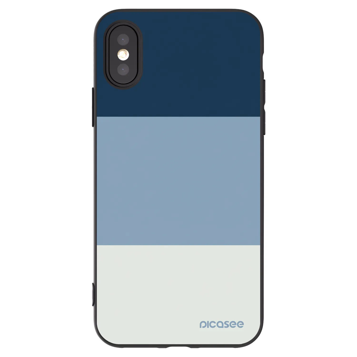 Picasee silikonowe czarne etui na Apple iPhone X/XS - Coastal Blue