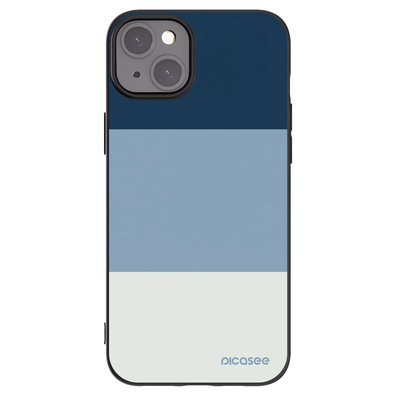 Picasee silikonowe czarne etui na Apple iPhone 15 Plus - Coastal Blue
