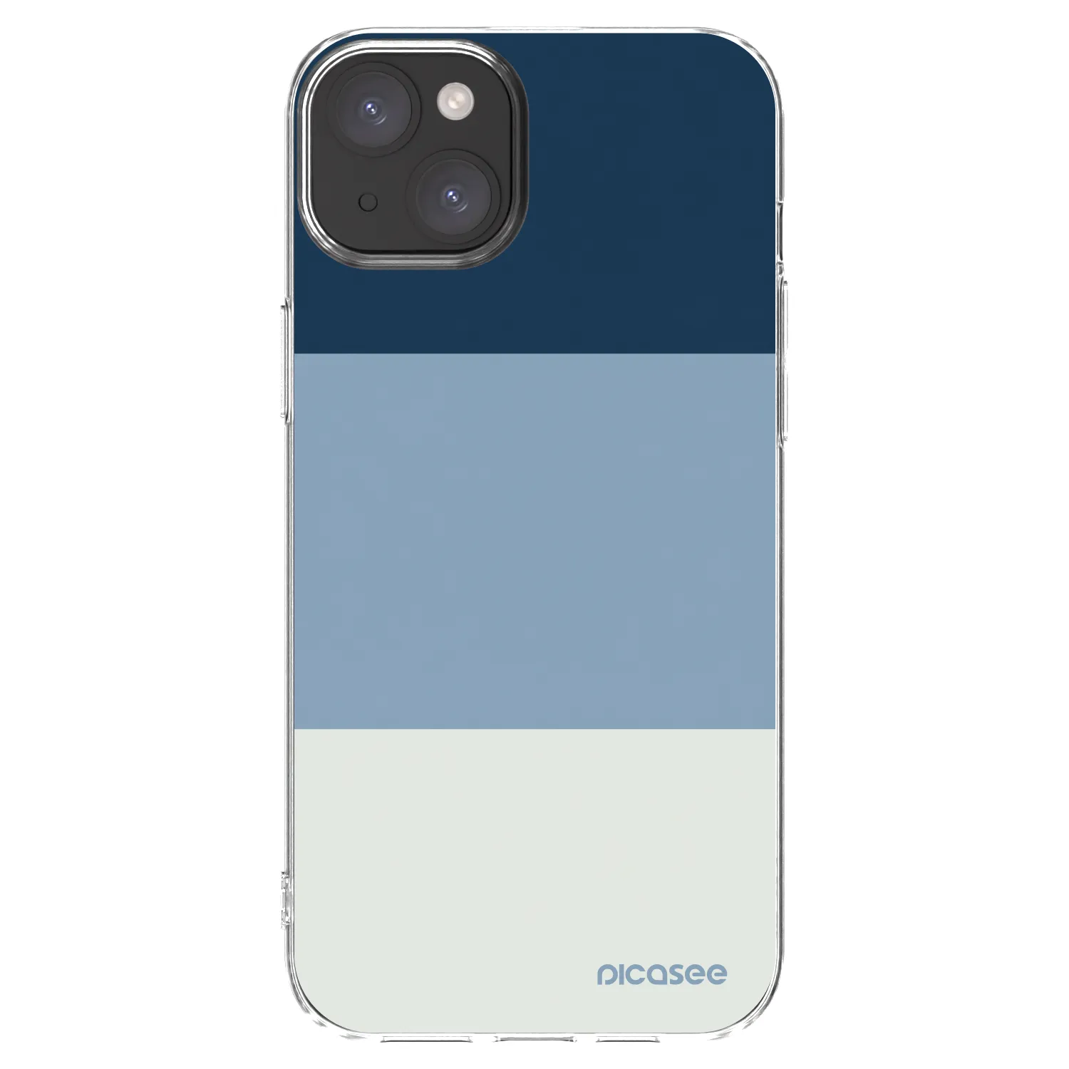 Picasee silikonowe przeźroczyste etui na Apple iPhone 15 Plus - Coastal Blue