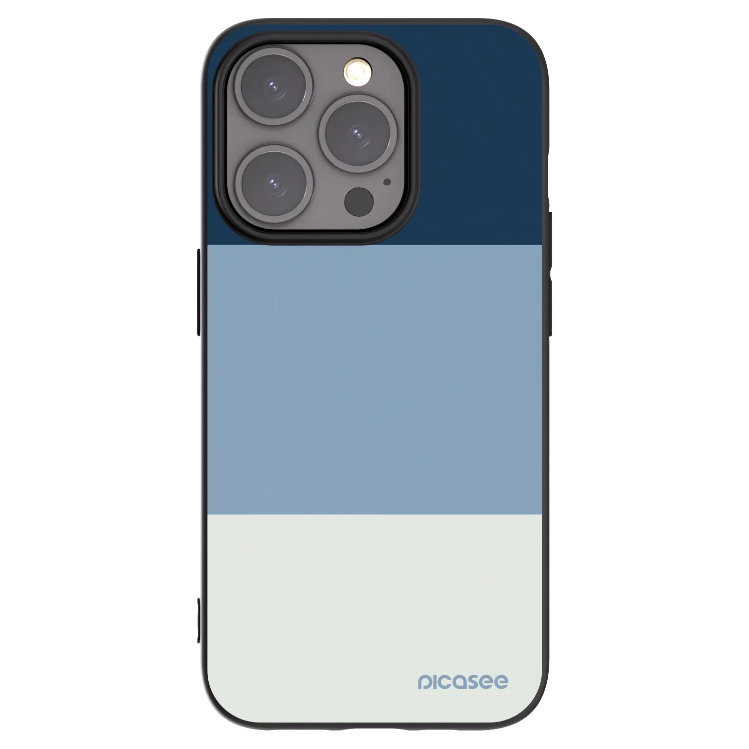 Picasee silikonowe czarne etui na Apple iPhone 15 Pro - Coastal Blue