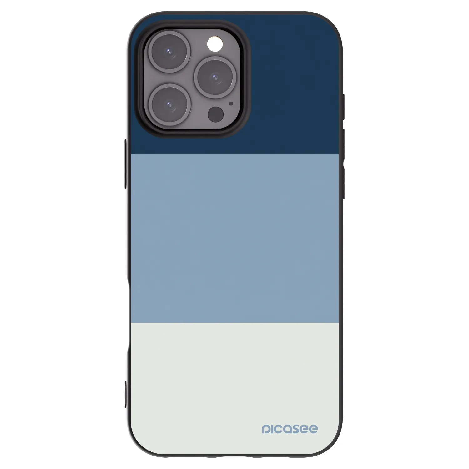 Picasee silikonowe czarne etui na Apple iPhone 16 Pro Max - Coastal Blue