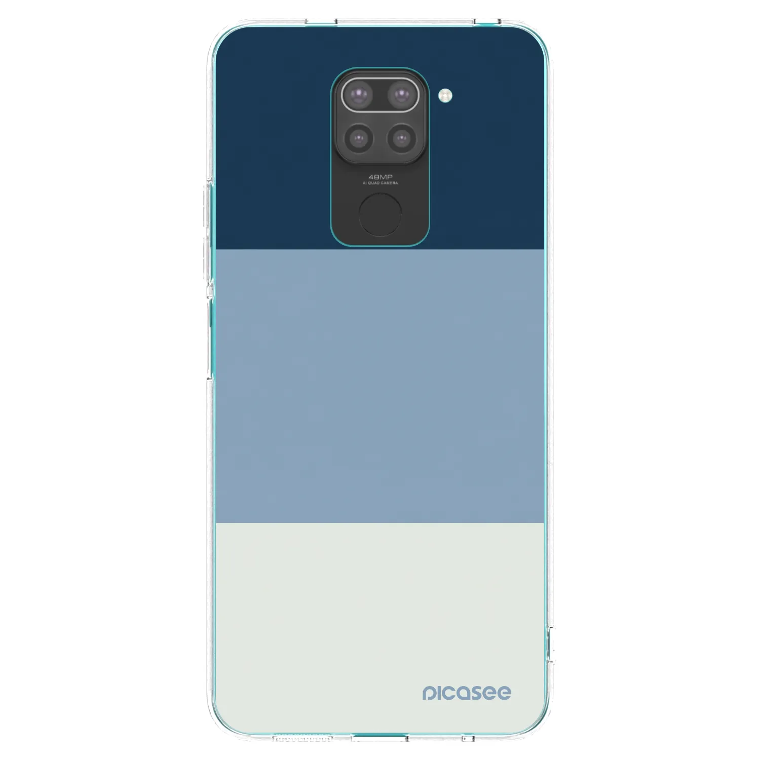 Picasee silikonowe czarne etui na Xiaomi Redmi Note 9 - Coastal Blue