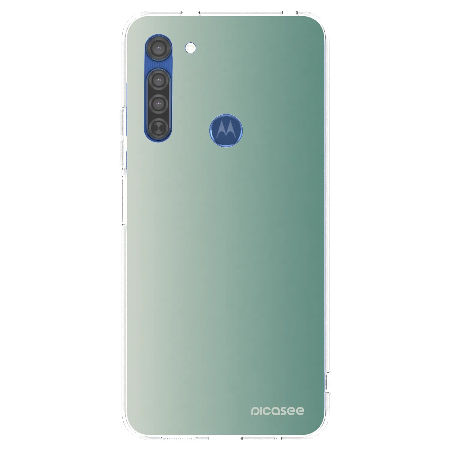 Picasee silikonowe przeźroczyste etui na Motorola Moto G8 - Misty Sage