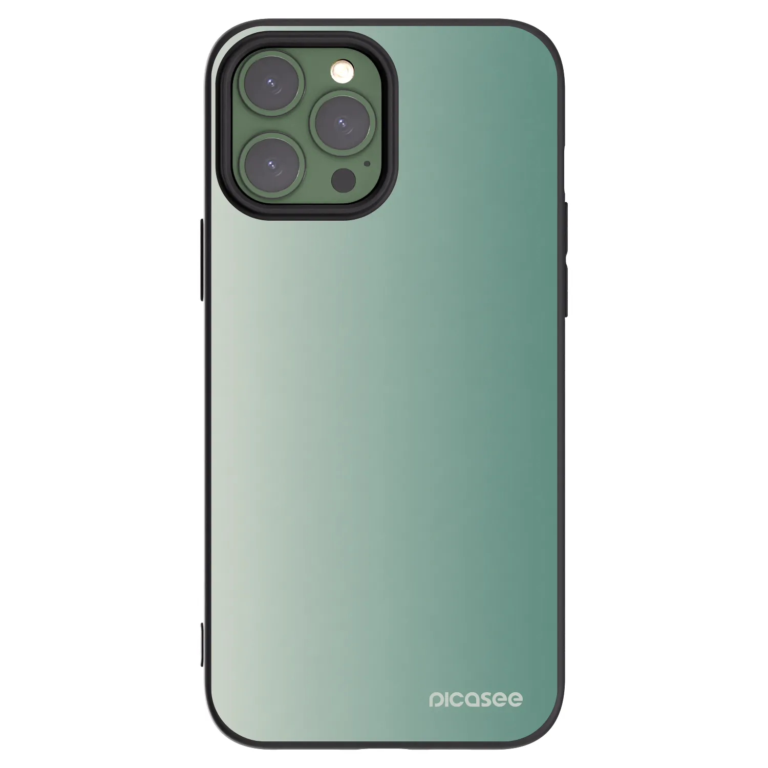Picasee silikonowe czarne etui na Apple iPhone 13 Pro Max - Misty Sage