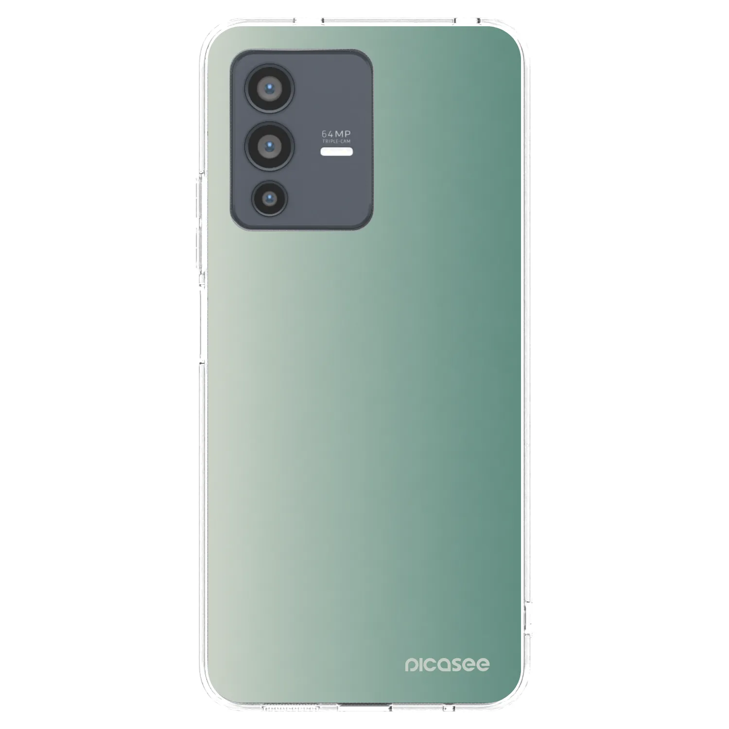 Picasee silikonowe przeźroczyste etui na Vivo V23 5G - Misty Sage
