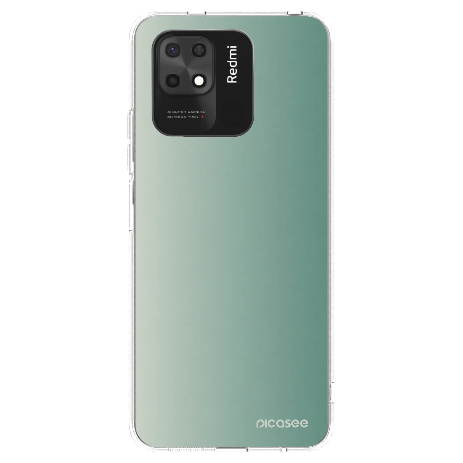 Picasee silikonowe przeźroczyste etui na Xiaomi Redmi 10C - Misty Sage