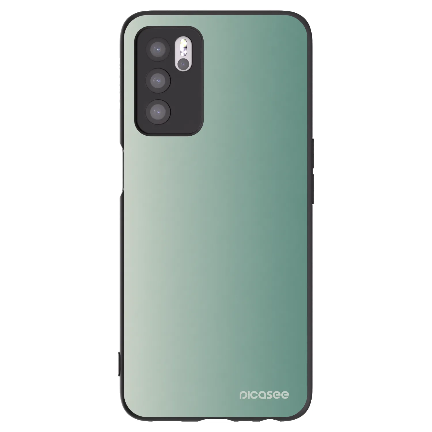 Picasee silikonowe czarne etui na OPPO A16s - Misty Sage