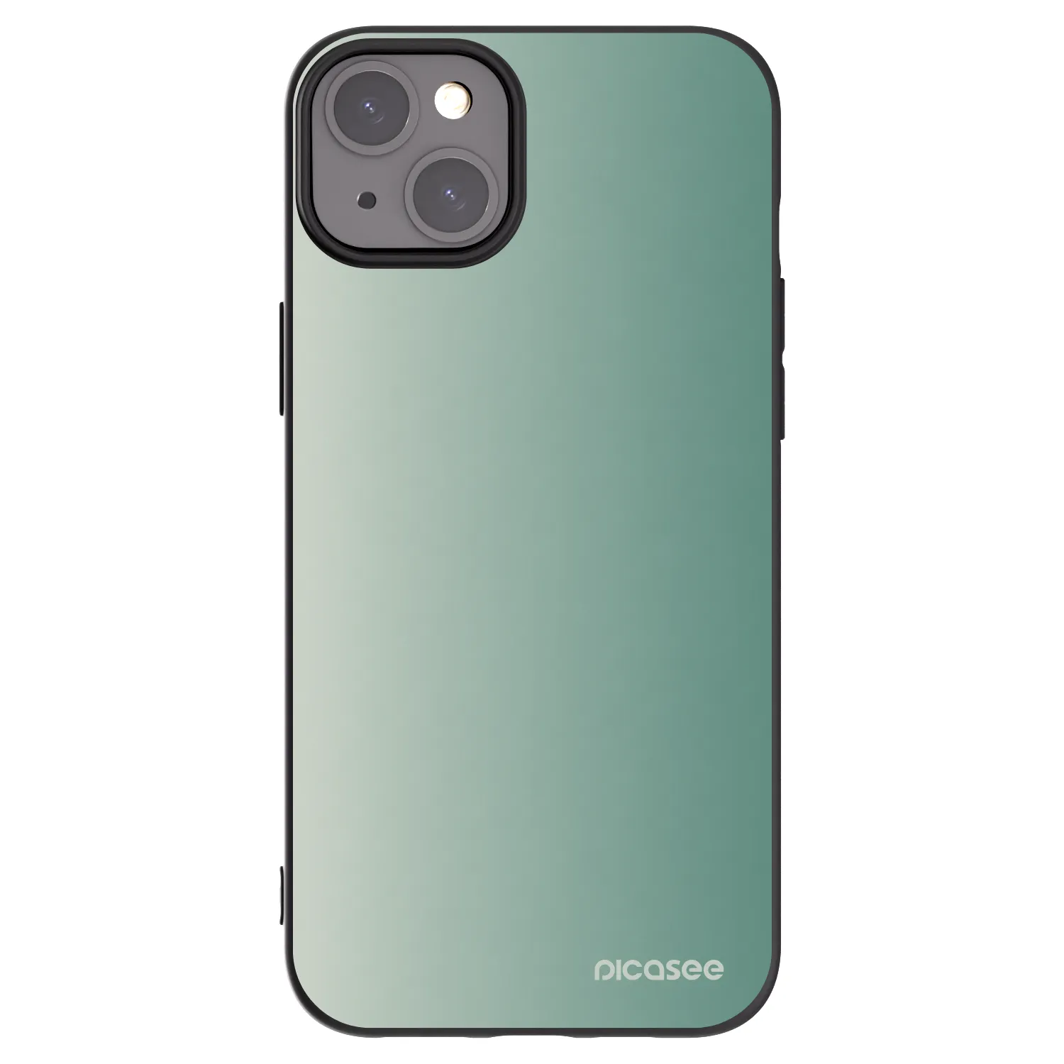 Picasee silikonowe czarne etui na Apple iPhone 15 Plus - Misty Sage