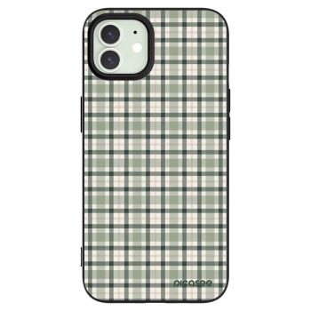 Picasee silikonowe czarne etui na Apple iPhone 12 - Sage Tartan