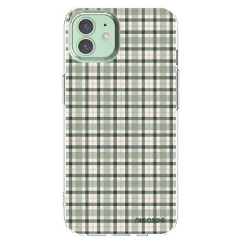 Picasee silikonowe przeźroczyste etui na Apple iPhone 12 - Sage Tartan