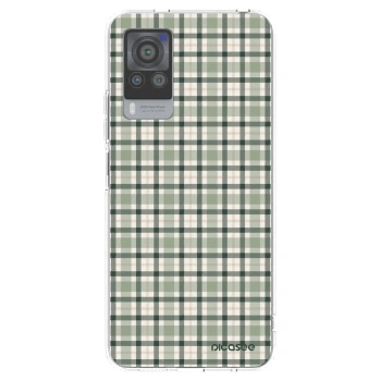 Picasee silikonowe przeźroczyste etui na Vivo X60 Pro 5G - Sage Tartan