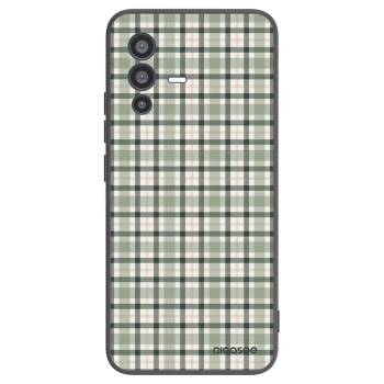 Picasee silikonowe czarne etui na Vivo V23 5G - Sage Tartan