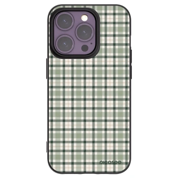 Picasee silikonowe czarne etui na Apple iPhone 14 Pro - Sage Tartan