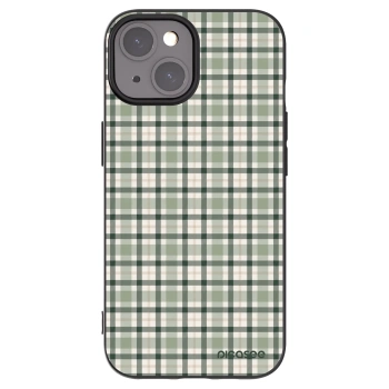 Picasee silikonowe czarne etui na Apple iPhone 15 - Sage Tartan