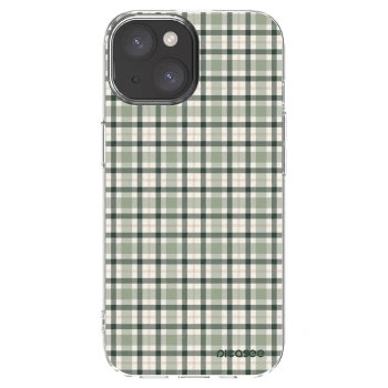 Picasee silikonowe przeźroczyste etui na Apple iPhone 15 - Sage Tartan