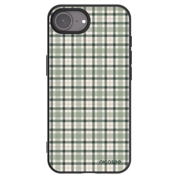 Picasee silikonowe czarne etui na Apple iPhone 16e - Sage Tartan