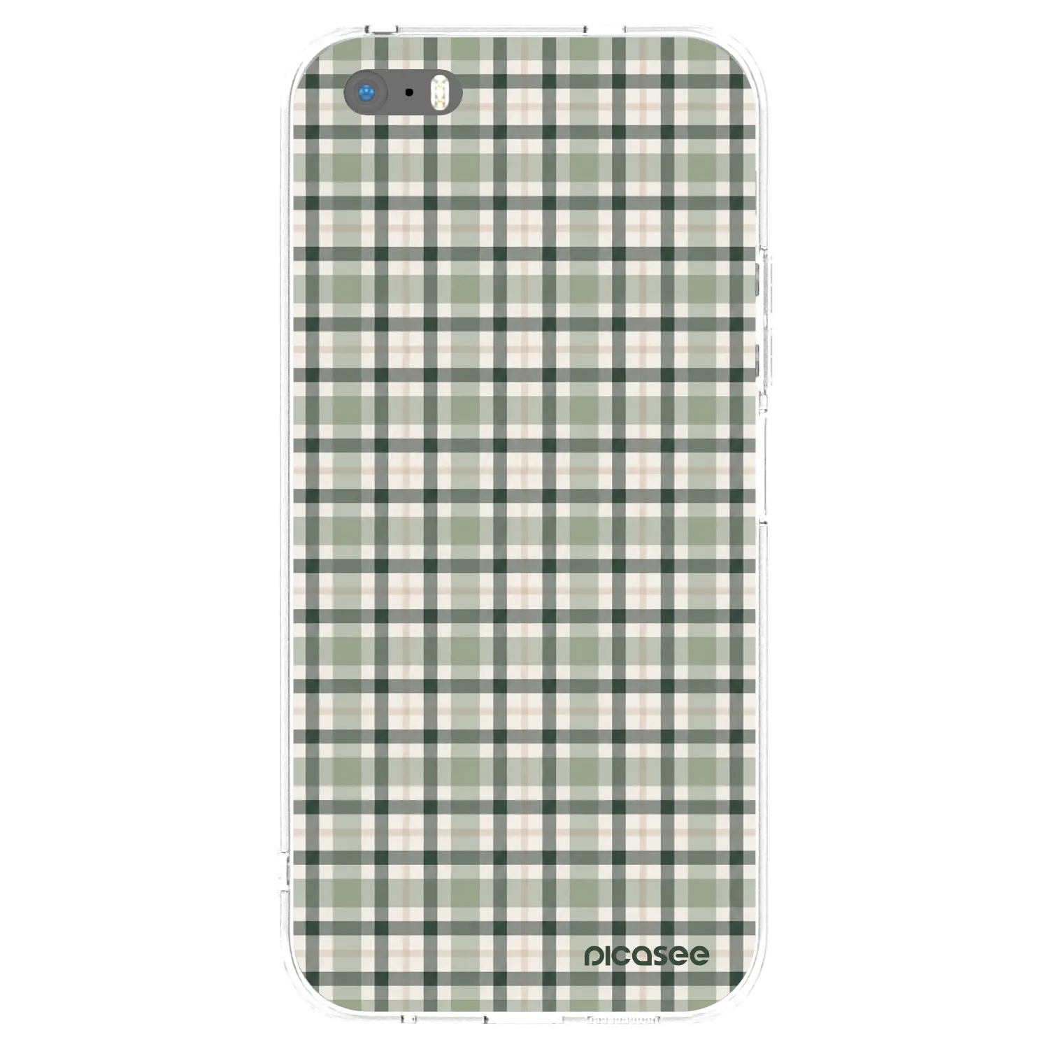 Picasee silikonowe przeźroczyste etui na Apple iPhone 5/5S/SE - Sage Tartan