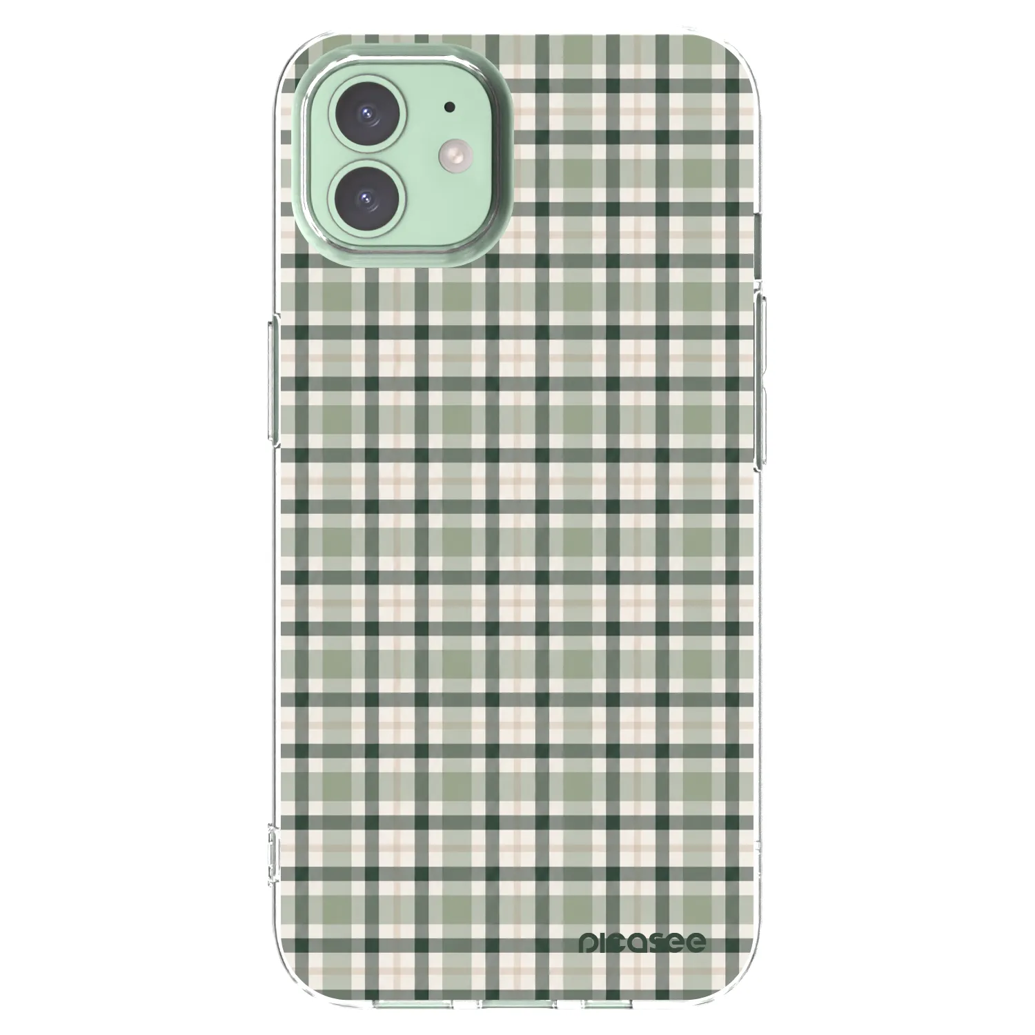 Picasee silikonowe przeźroczyste etui na Apple iPhone 12 - Sage Tartan