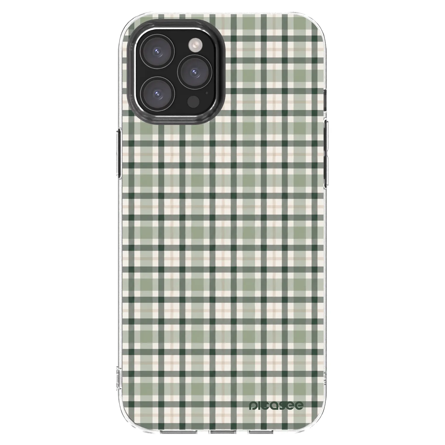 Picasee silikonowe przeźroczyste etui na Apple iPhone 12 Pro Max - Sage Tartan