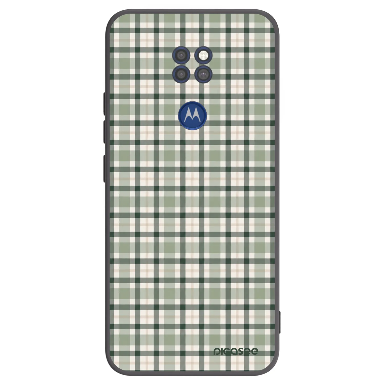 Picasee silikonowe czarne etui na Motorola Moto G9 Play - Sage Tartan