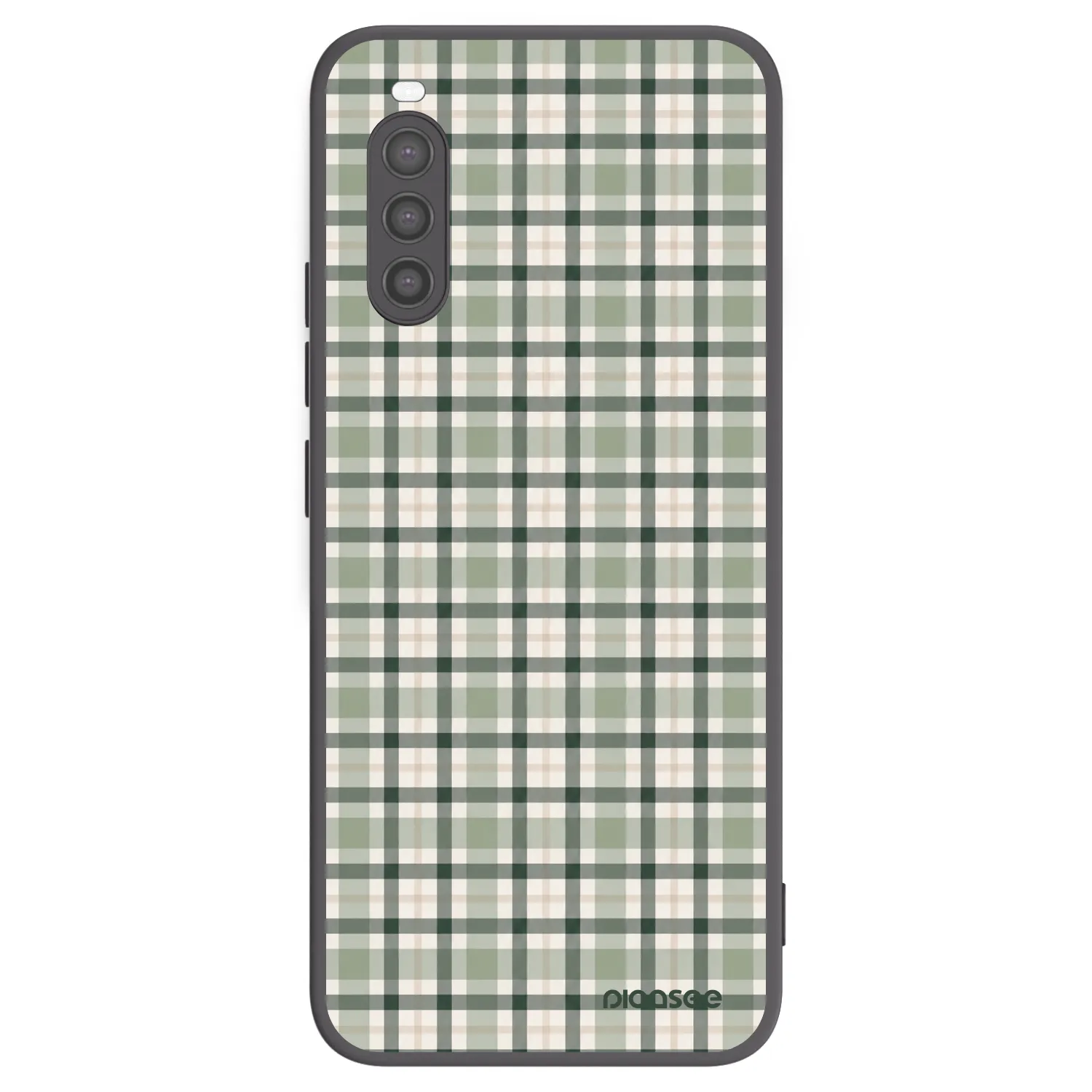 Picasee silikonowe czarne etui na Sony Xperia 10 II - Sage Tartan