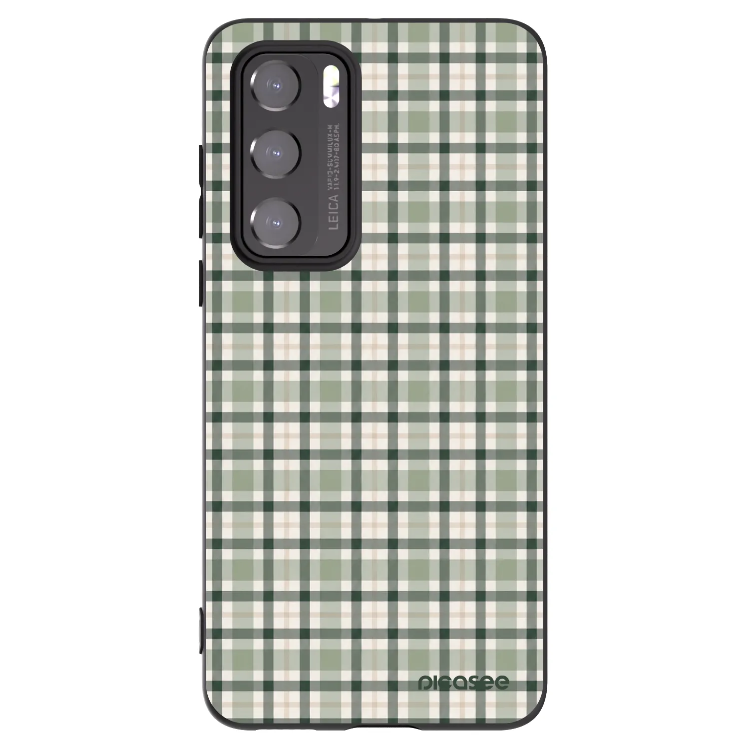 Picasee silikonowe czarne etui na Huawei P40 - Sage Tartan
