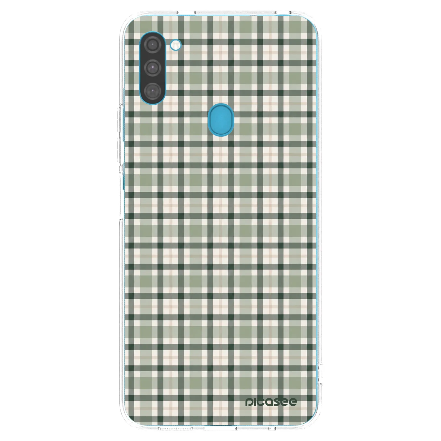 Picasee silikonowe przeźroczyste etui na Samsung Galaxy M11 - Sage Tartan