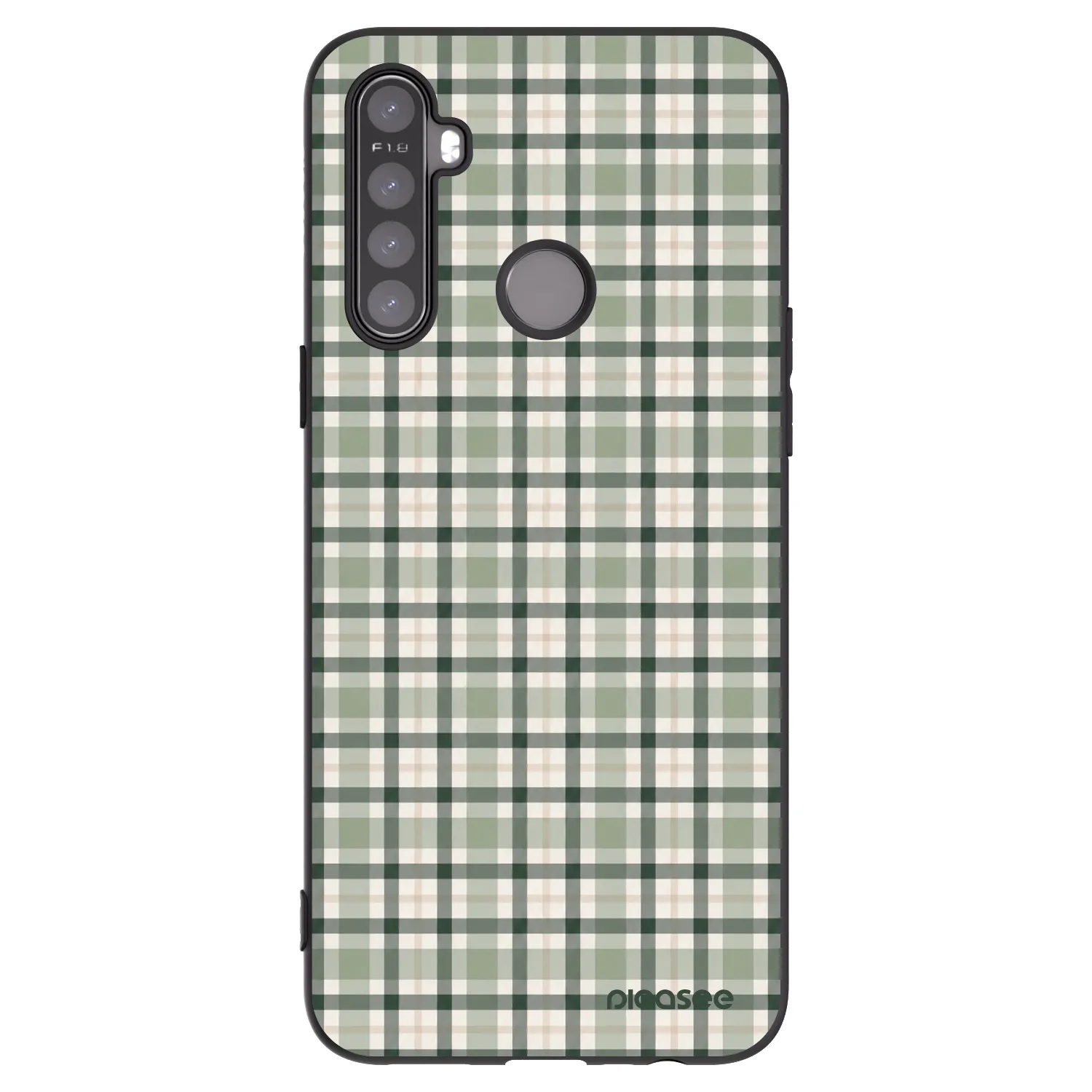 Picasee silikonowe czarne etui na Realme 6i - Sage Tartan