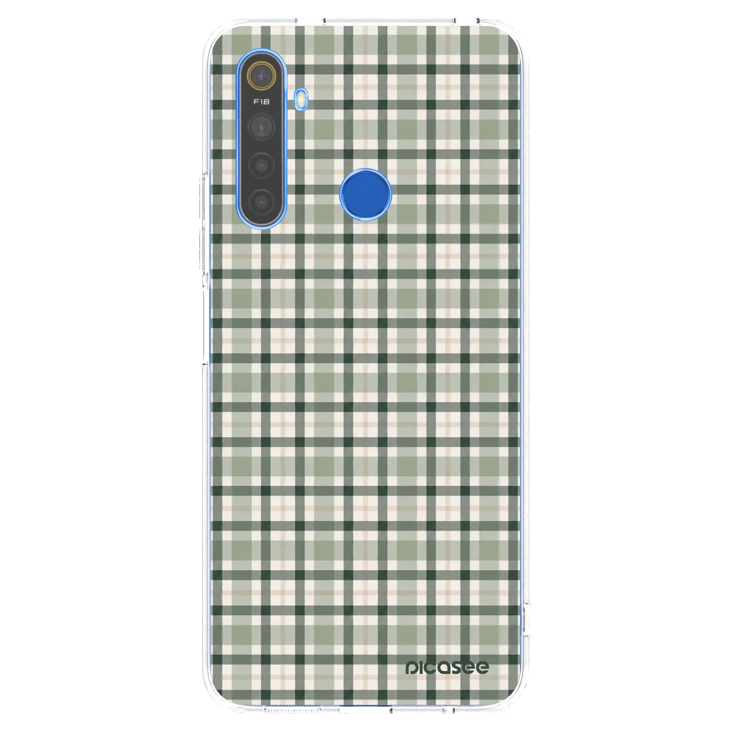 Picasee silikonowe przeźroczyste etui na Realme 5 - Sage Tartan