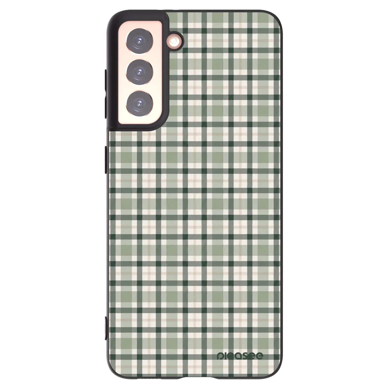 Picasee silikonowe czarne etui na Samsung Galaxy S21 5G G991B - Sage Tartan
