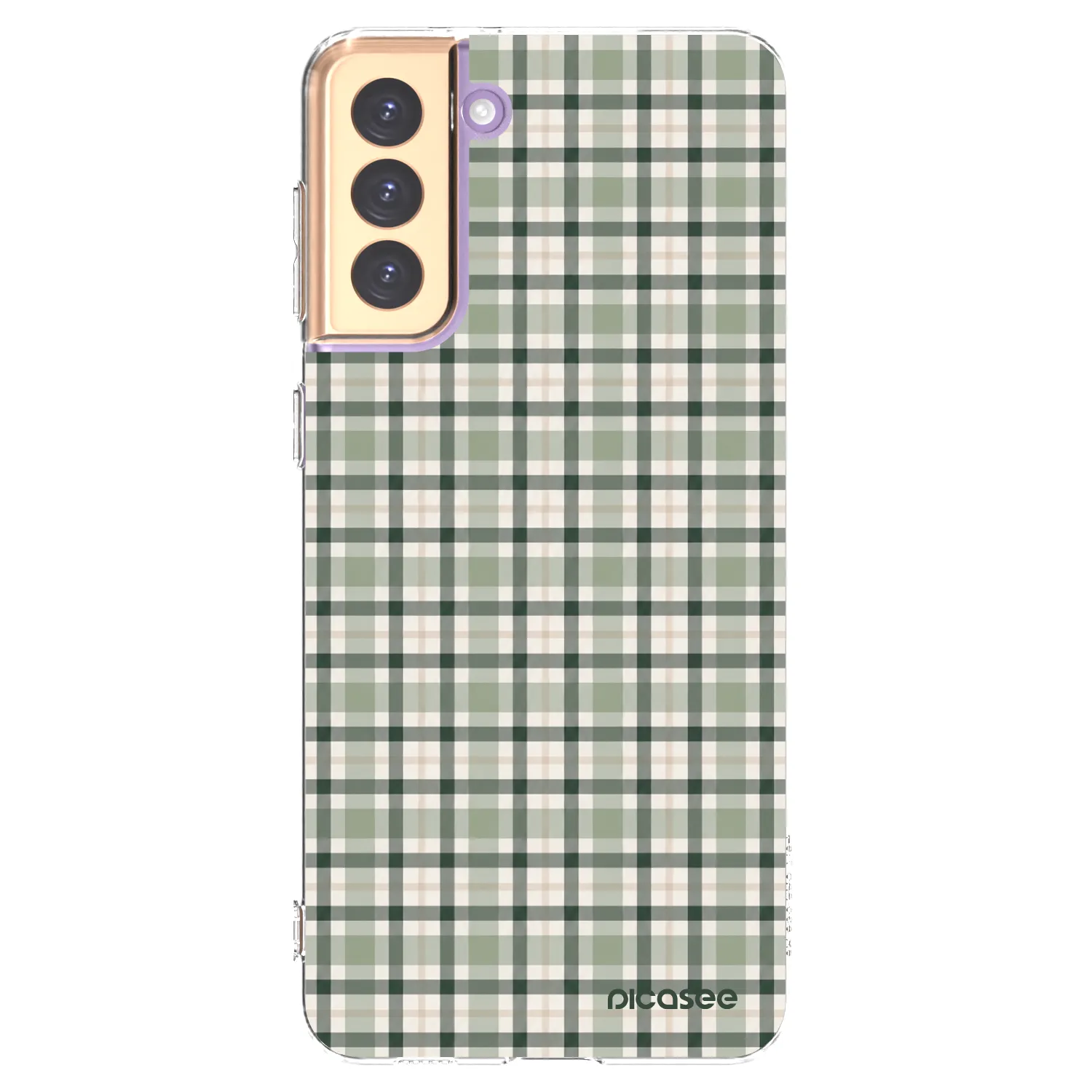 Picasee silikonowe przeźroczyste etui na Samsung Galaxy S21+ 5G G996F - Sage Tartan