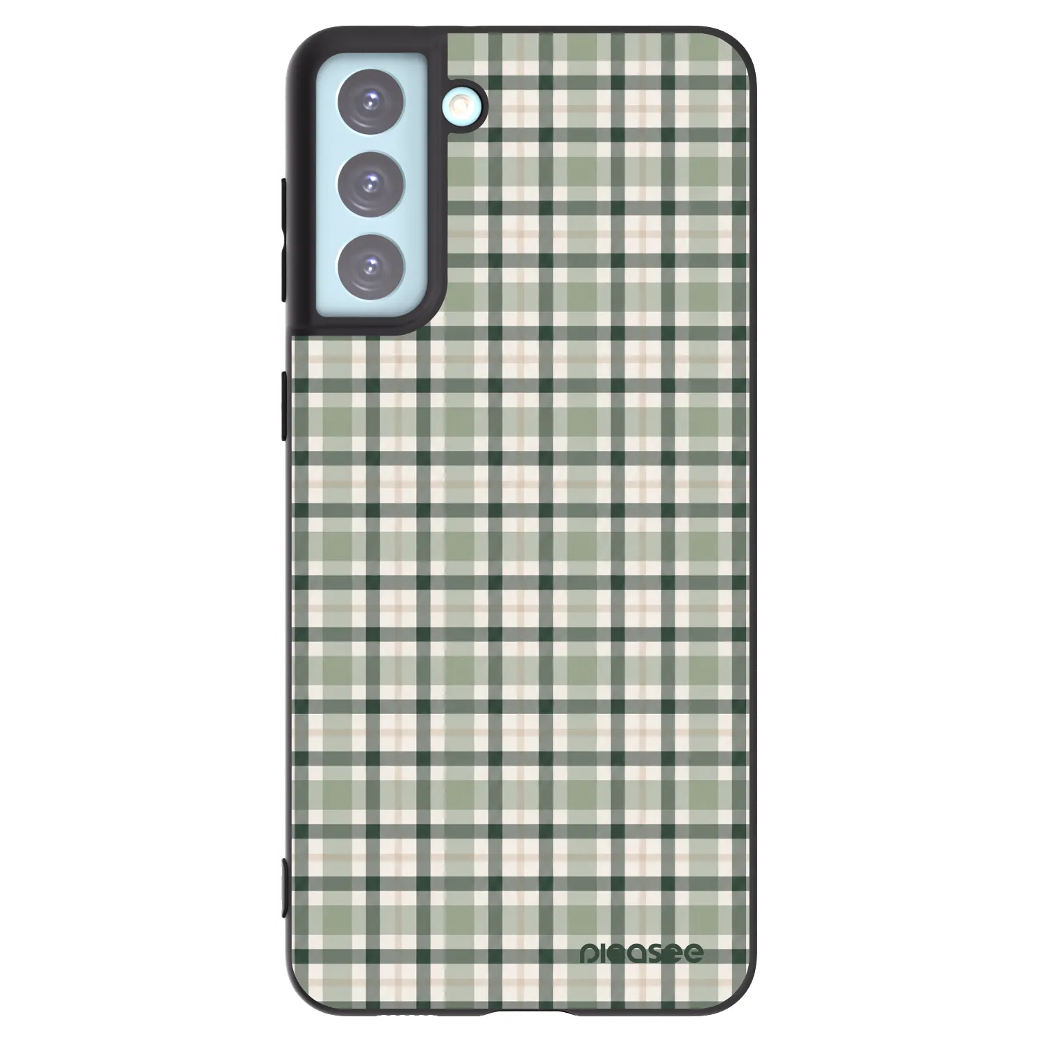 Picasee silikonowe czarne etui na Samsung Galaxy S21+ 5G G996F - Sage Tartan