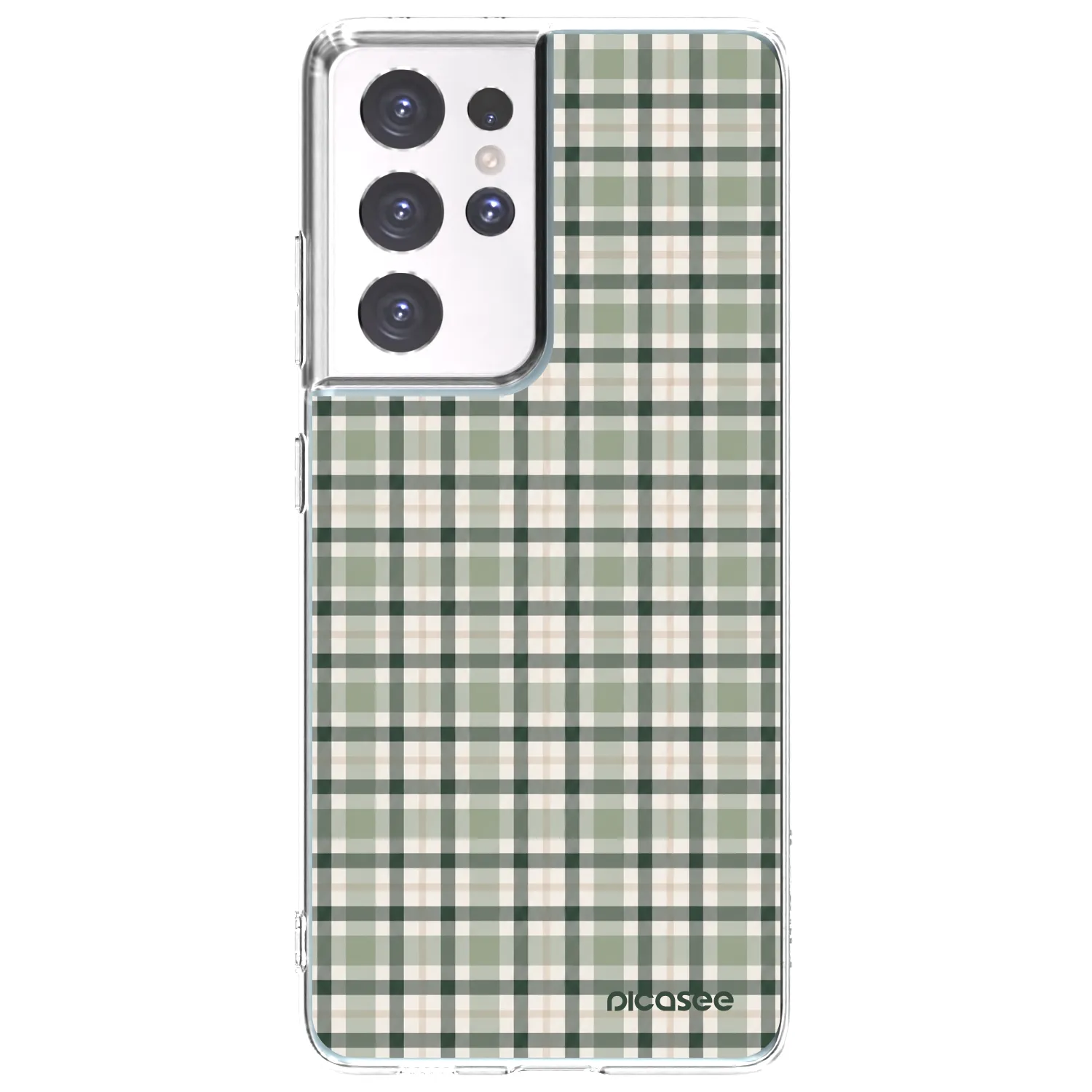 Picasee silikonowe przeźroczyste etui na Samsung Galaxy S21 Ultra 5G G998B - Sage Tartan