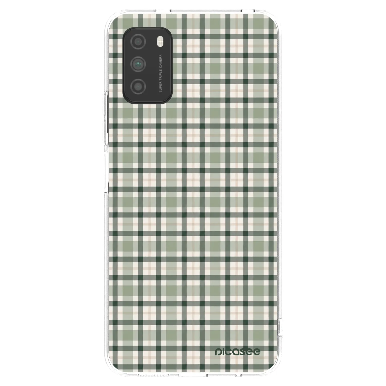 Picasee silikonowe przeźroczyste etui na Xiaomi Poco M3 - Sage Tartan