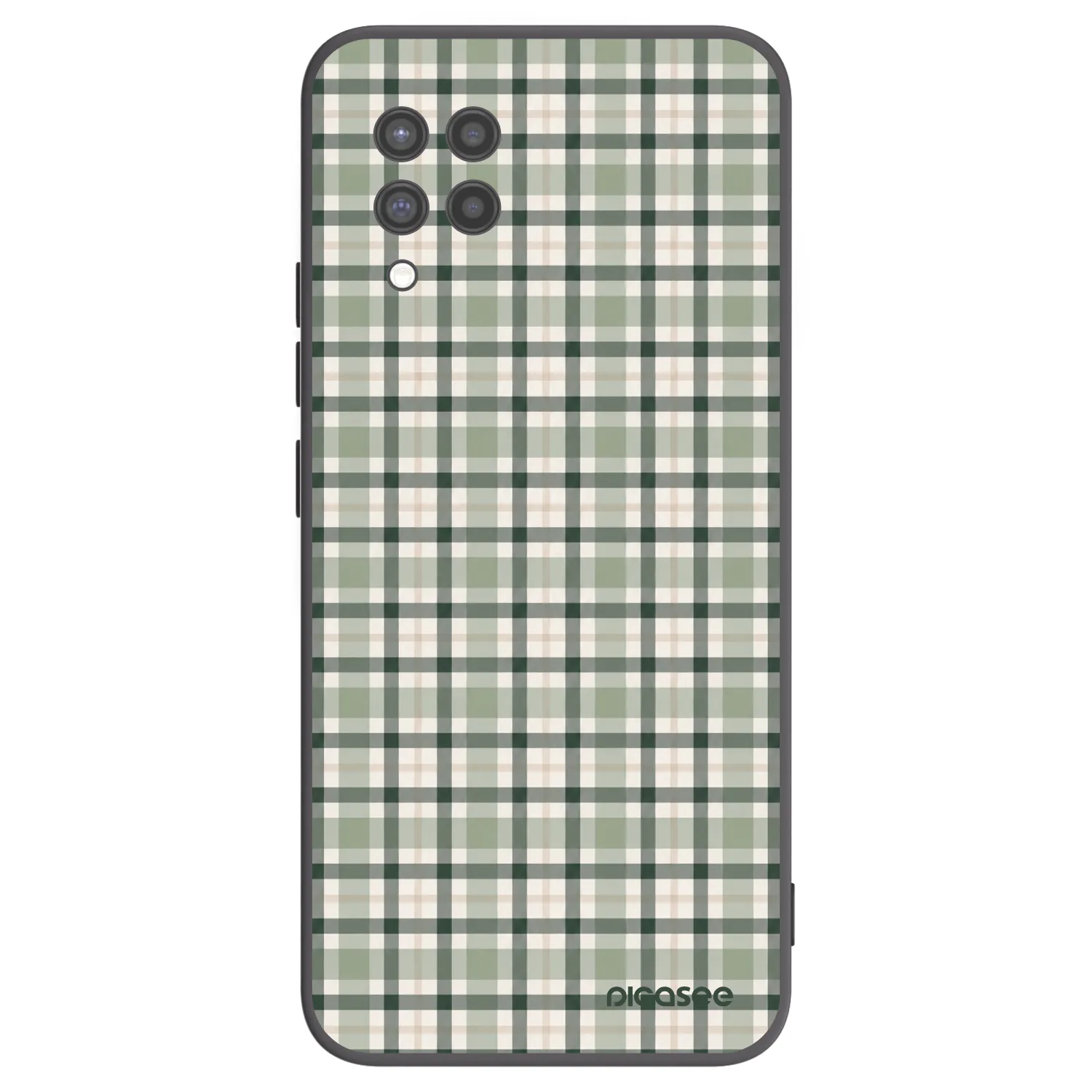 Picasee silikonowe czarne etui na Samsung Galaxy A42 A426B - Sage Tartan