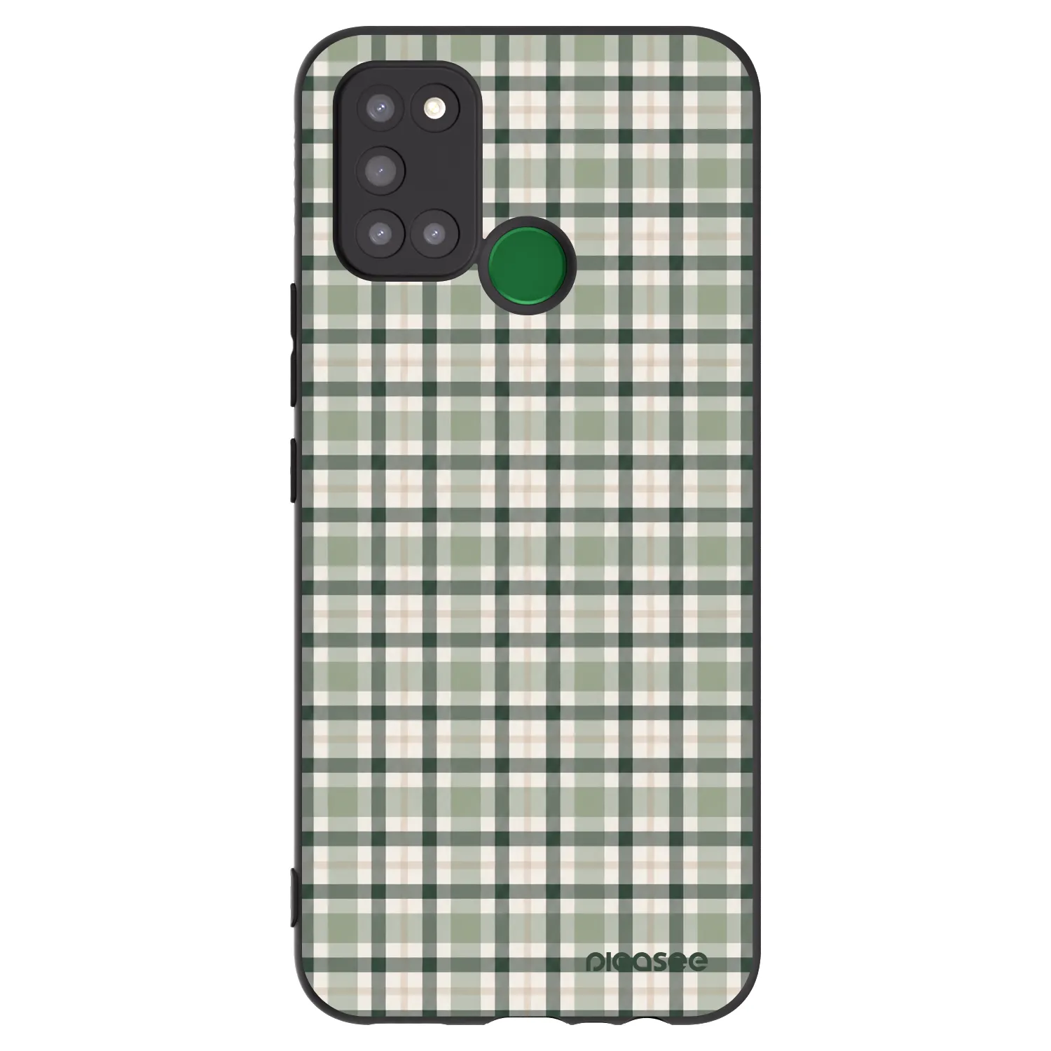 Picasee silikonowe czarne etui na Realme 7i - Sage Tartan