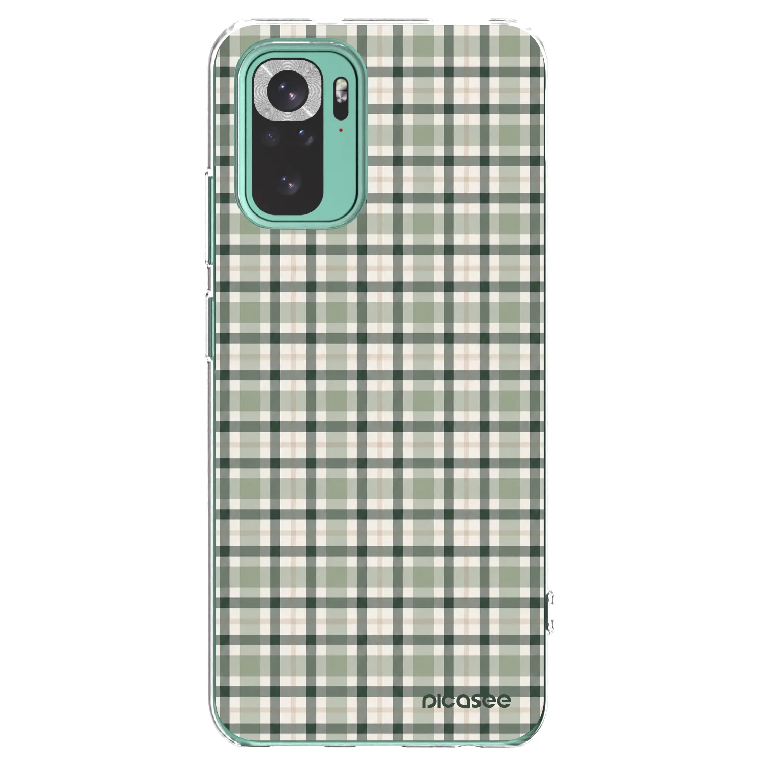 Picasee silikonowe przeźroczyste etui na Xiaomi Redmi Note 10 Pro - Sage Tartan