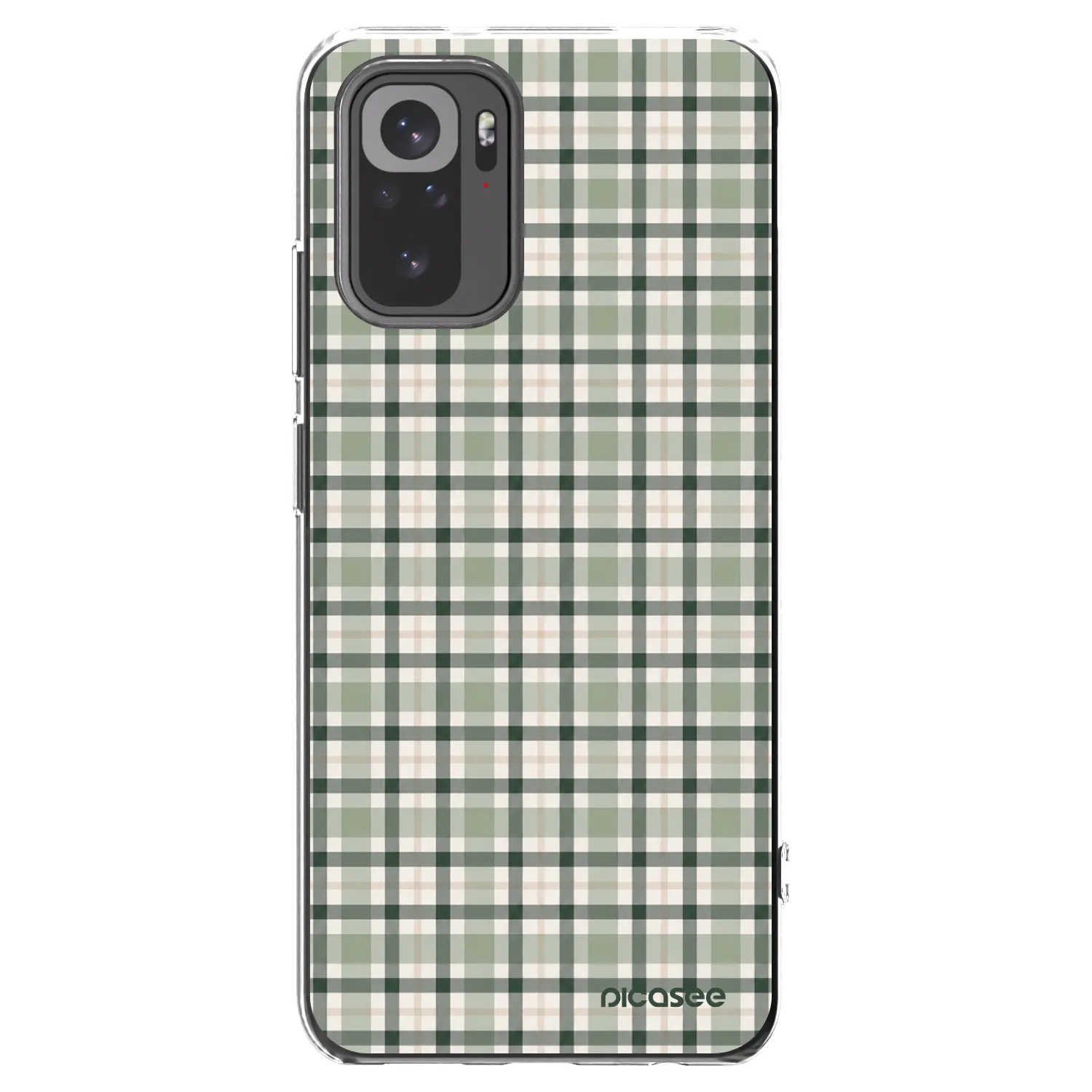 Picasee silikonowe przeźroczyste etui na Xiaomi Redmi Note 10S - Sage Tartan