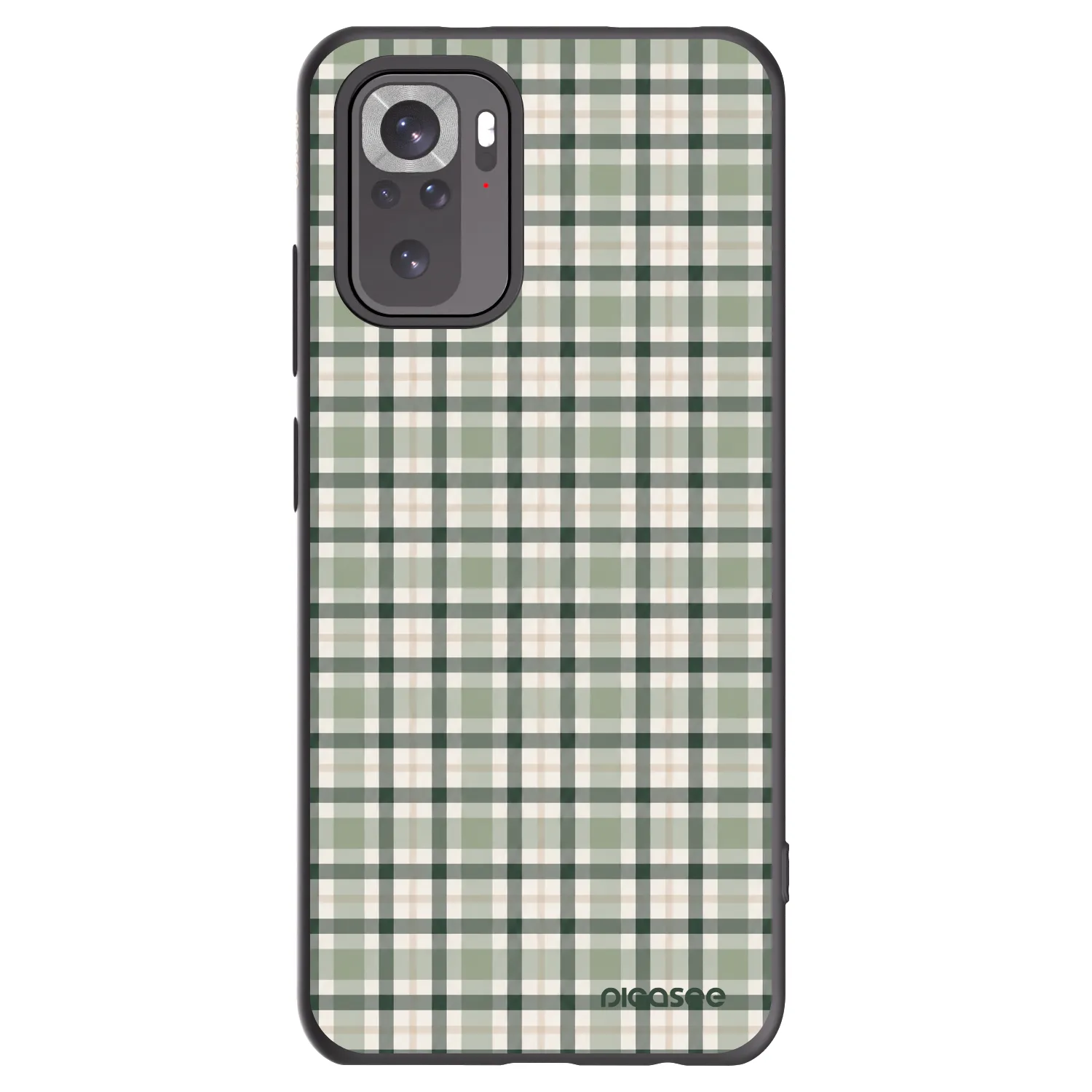 Picasee silikonowe czarne etui na Xiaomi Redmi Note 10S - Sage Tartan
