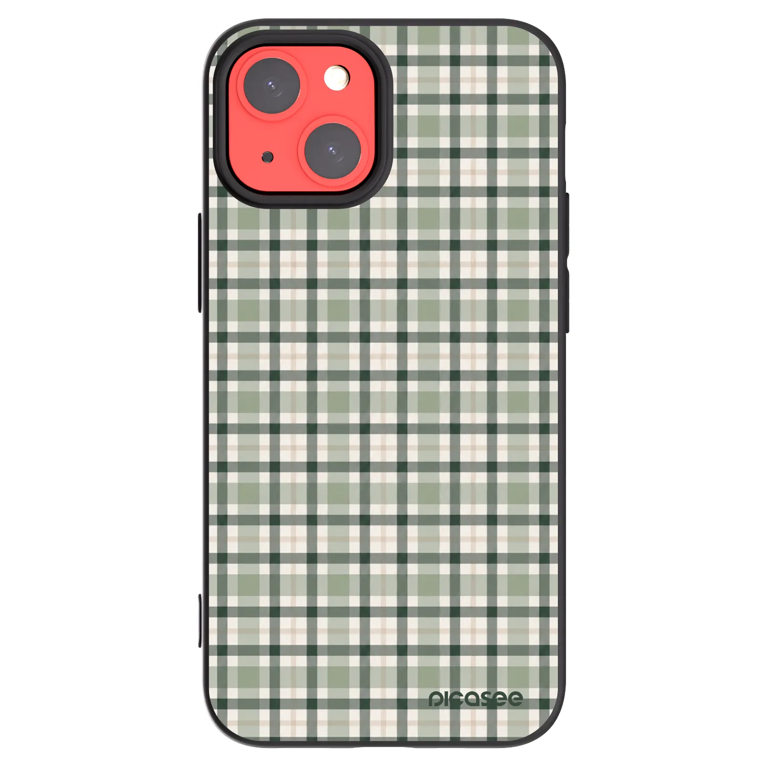 Picasee silikonowe czarne etui na Apple iPhone 13 mini - Sage Tartan