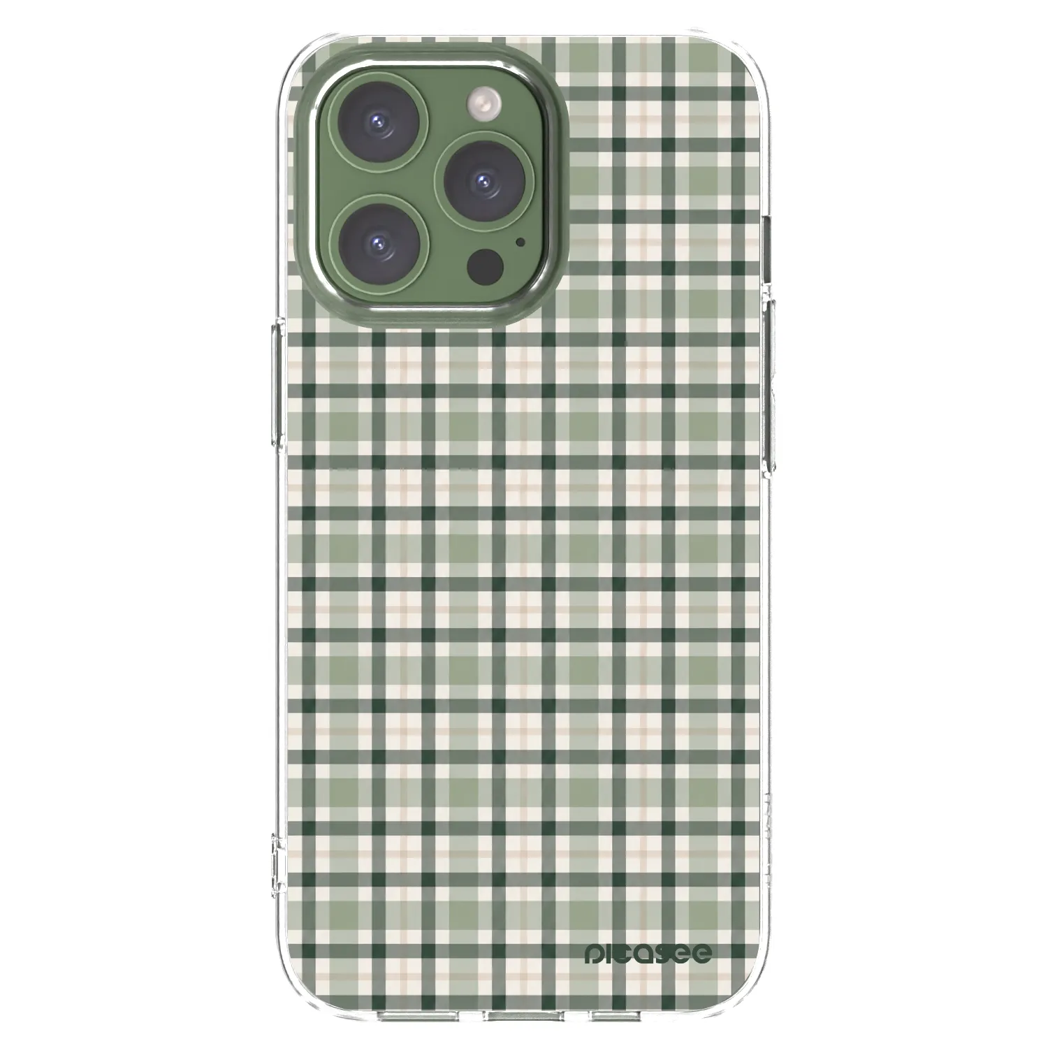Picasee silikonowe przeźroczyste etui na Apple iPhone 13 Pro - Sage Tartan