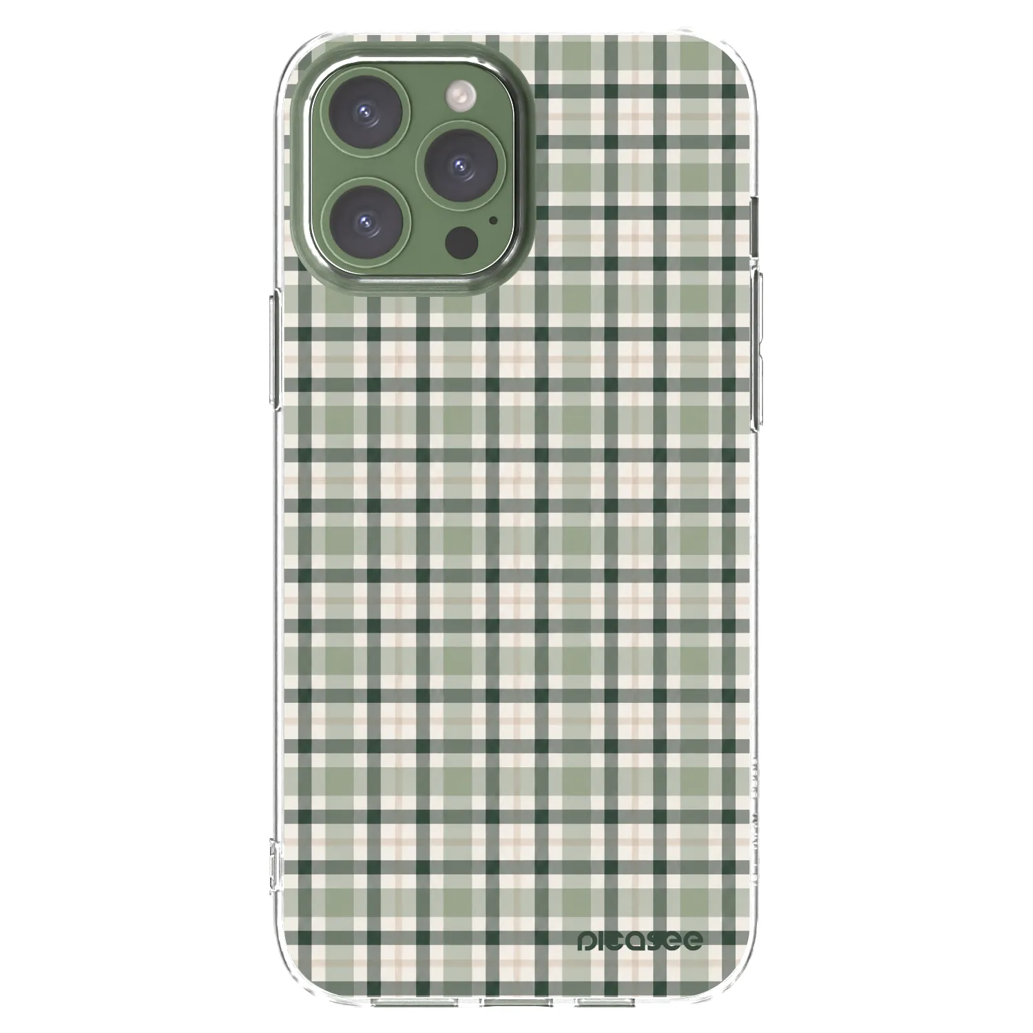 Picasee silikonowe przeźroczyste etui na Apple iPhone 13 Pro Max - Sage Tartan