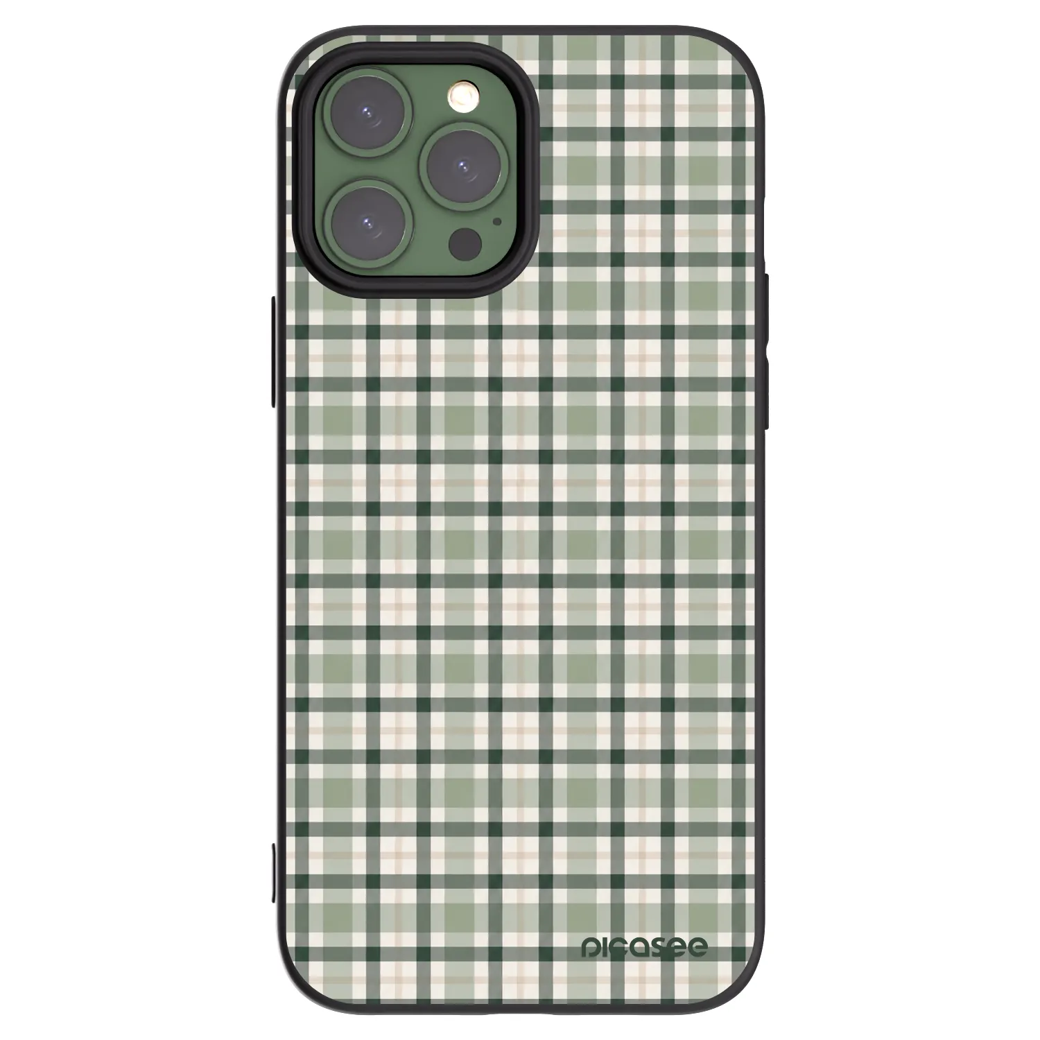 Picasee silikonowe czarne etui na Apple iPhone 13 Pro Max - Sage Tartan