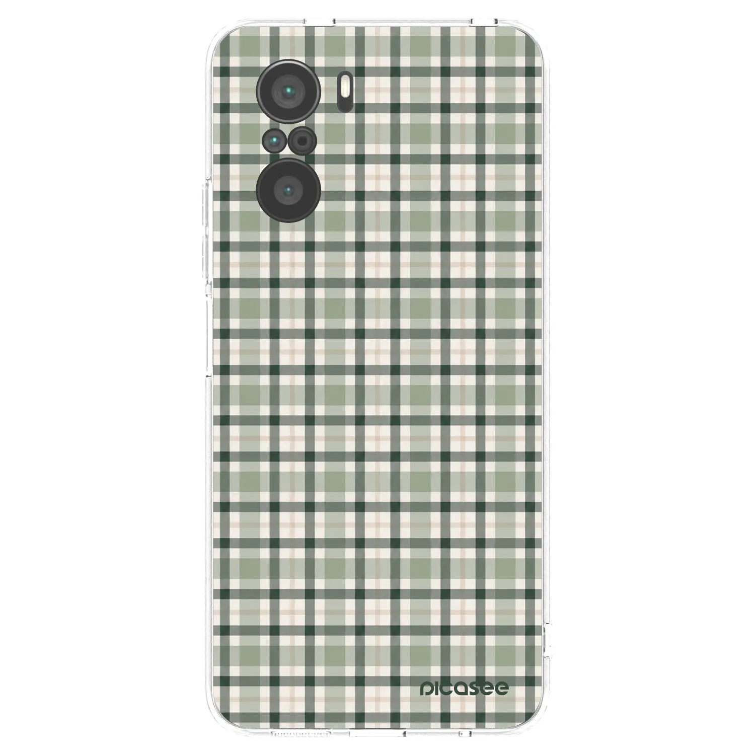 Picasee silikonowe przeźroczyste etui na Xiaomi Poco F3 - Sage Tartan