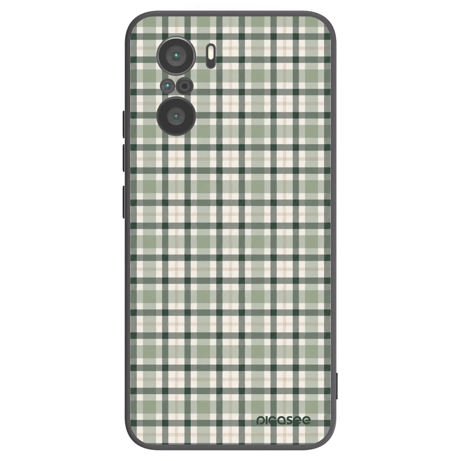 Picasee silikonowe czarne etui na Xiaomi Poco F3 - Sage Tartan