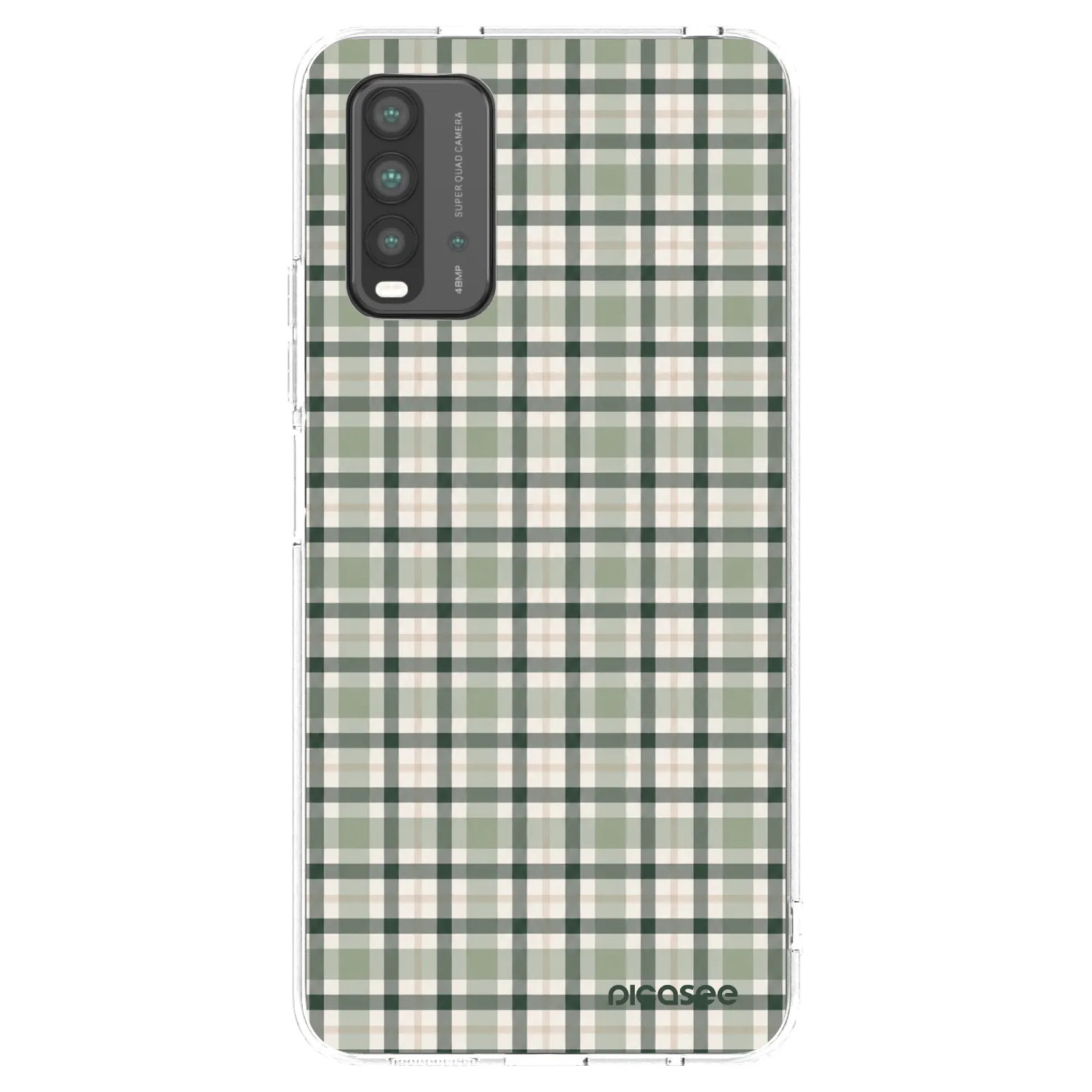 Picasee silikonowe czarne etui na Xiaomi Redmi 9T - Sage Tartan