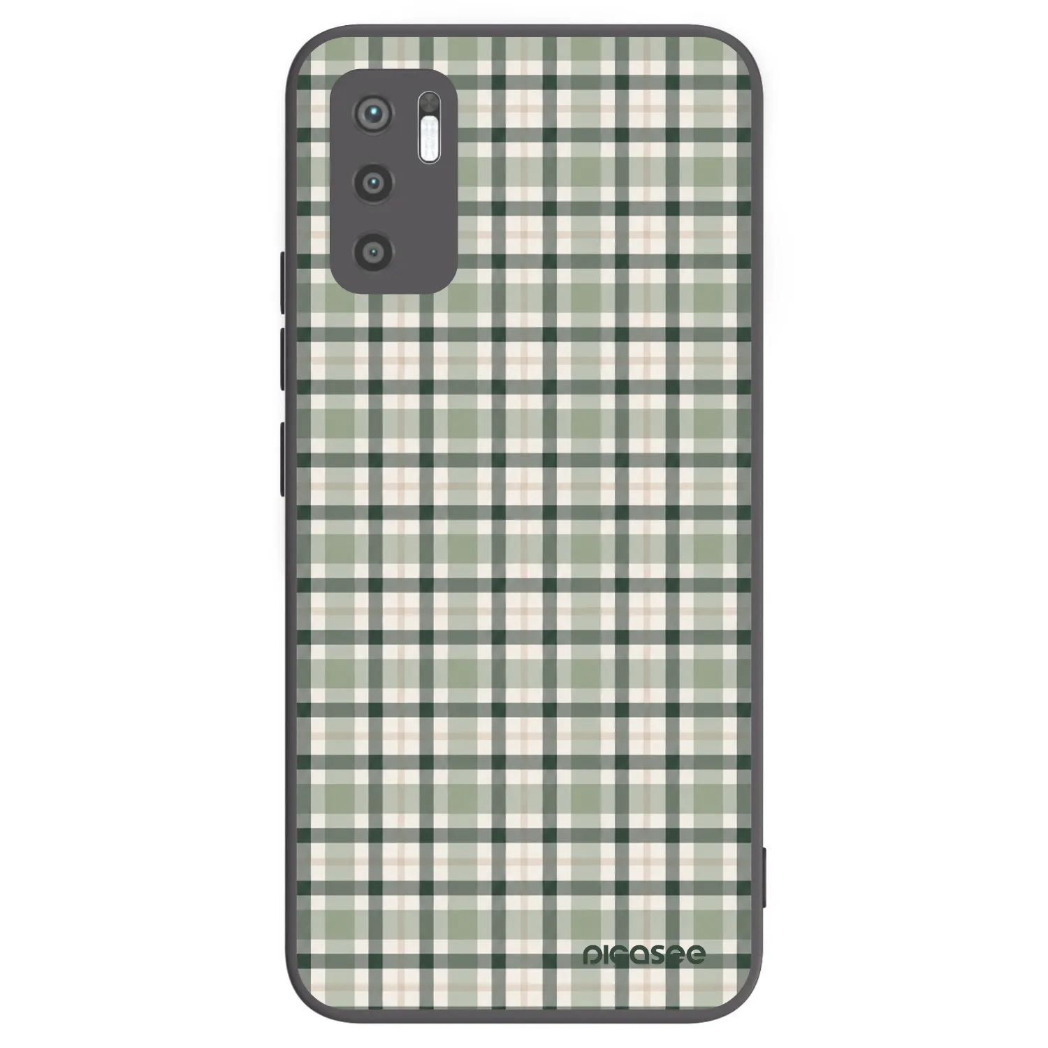 Picasee silikonowe czarne etui na Xiaomi Redmi Note 10 5G - Sage Tartan