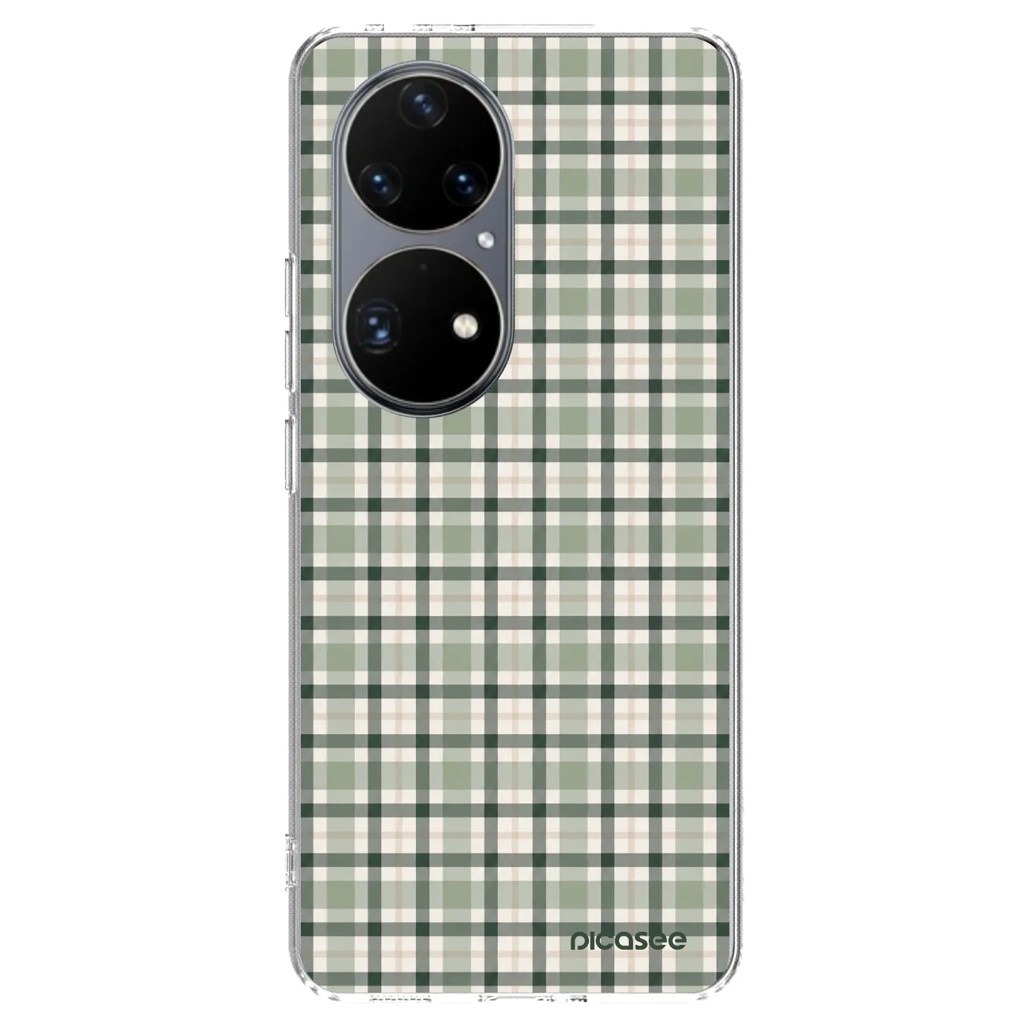 Picasee silikonowe przeźroczyste etui na Huawei P50 - Sage Tartan