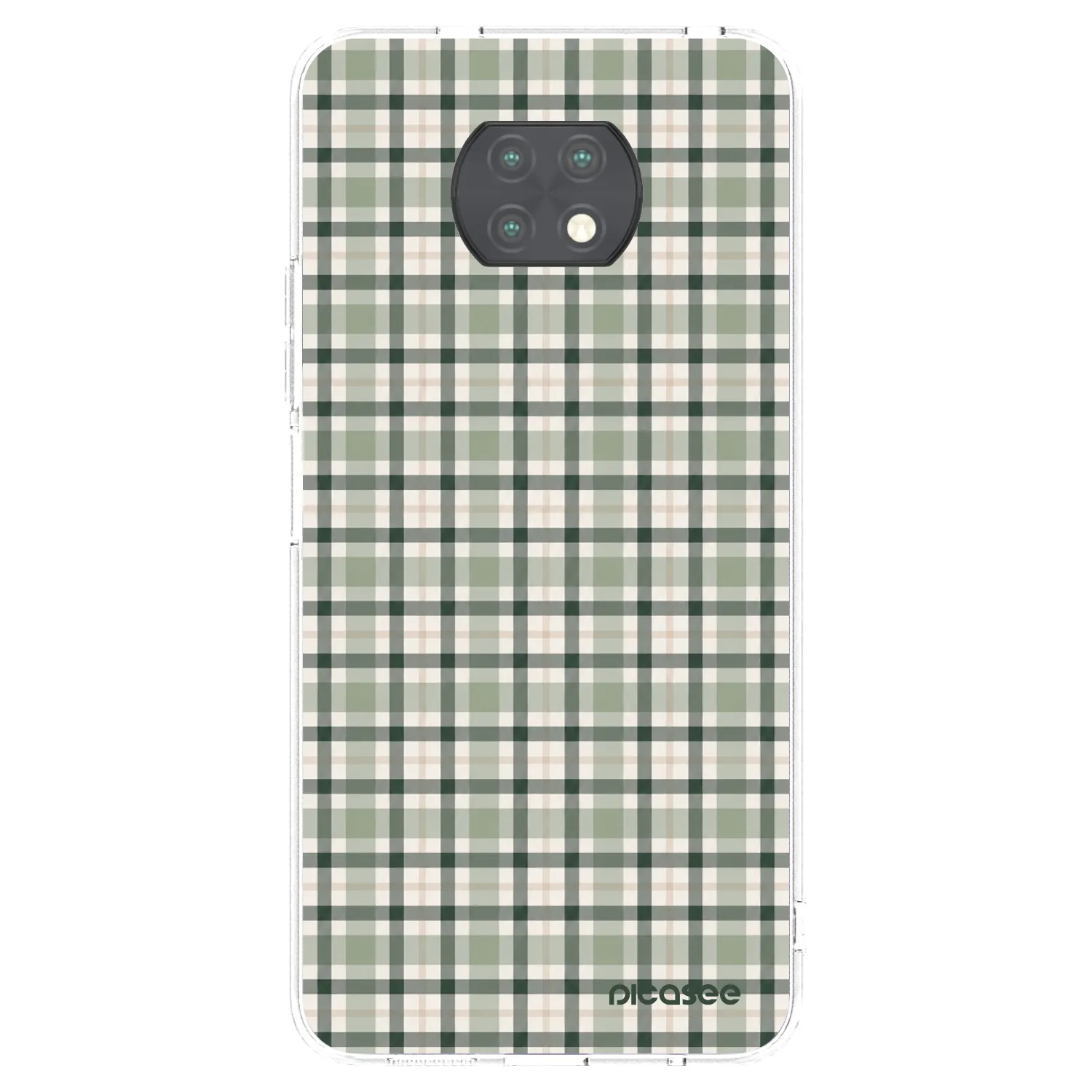 Picasee silikonowe przeźroczyste etui na Xiaomi Redmi Note 9T - Sage Tartan